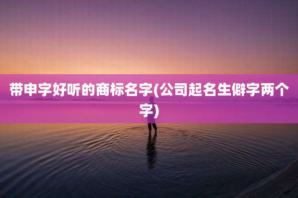 带申字好听的商标名字(公司起名生僻字两个字)