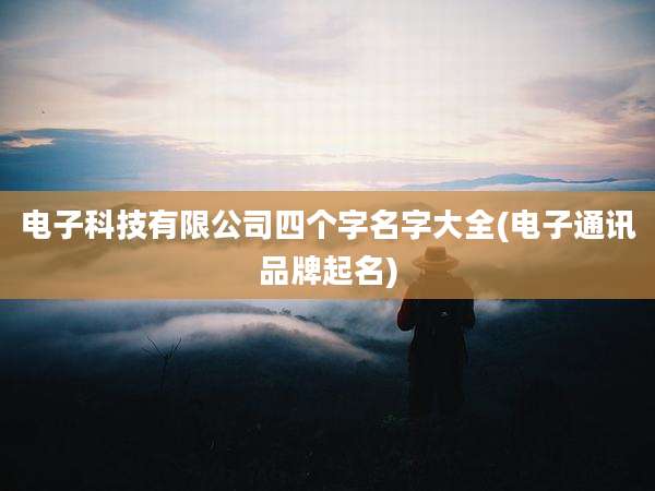 电子科技有限公司四个字名字大全(电子通讯品牌起名)