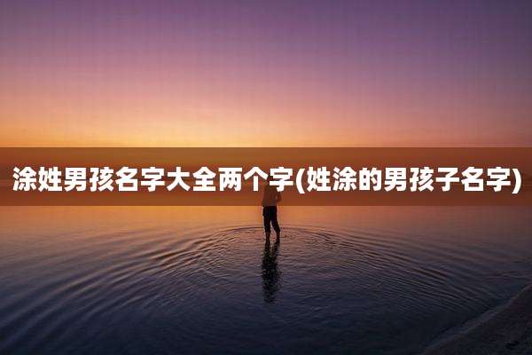 涂姓男孩名字大全两个字(姓涂的男孩子名字)