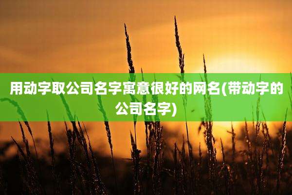 用动字取公司名字寓意很好的网名(带动字的公司名字)