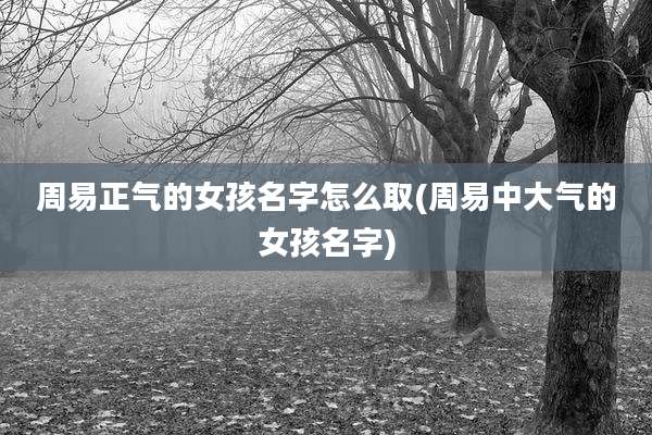 周易正气的女孩名字怎么取(周易中大气的女孩名字)