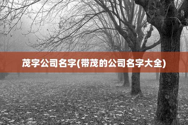 茂字公司名字(带茂的公司名字大全)