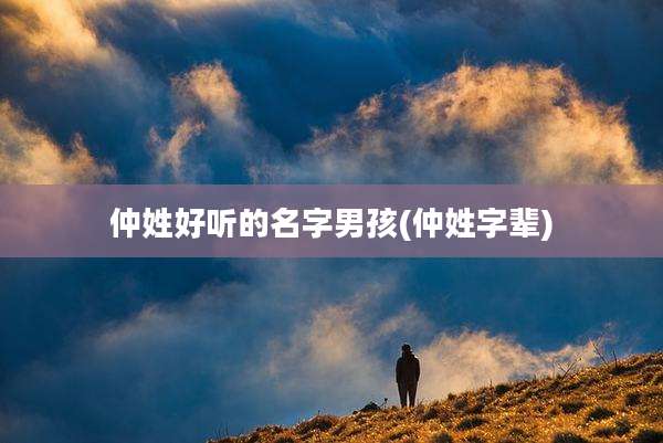 仲姓好听的名字男孩(仲姓字辈)