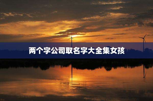 两个字公司取名字大全集女孩