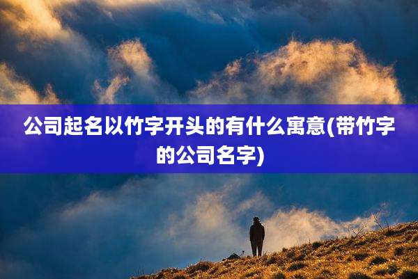 公司起名以竹字开头的有什么寓意(带竹字的公司名字)