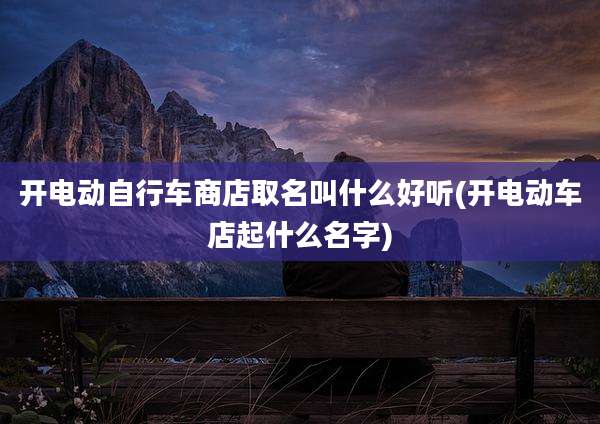 开电动自行车商店取名叫什么好听(开电动车店起什么名字)