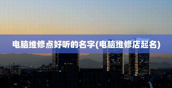 电脑维修点好听的名字(电脑维修店起名)