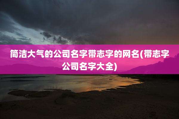 简洁大气的公司名字带志字的网名(带志字公司名字大全)