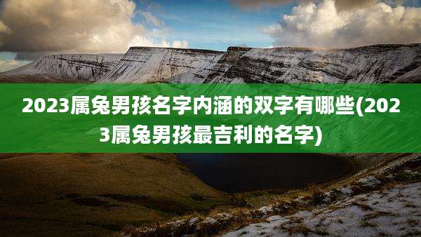 2023属兔男孩名字内涵的双字有哪些(2023属兔男孩最吉利的名字)