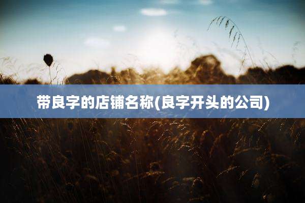 带良字的店铺名称(良字开头的公司)