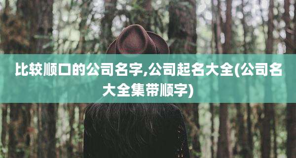 比较顺口的公司名字,公司起名大全(公司名大全集带顺字)