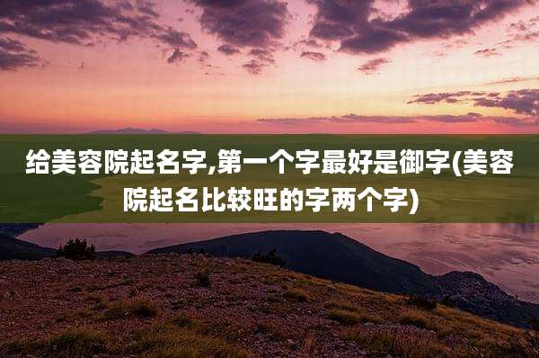 给美容院起名字,第一个字最好是御字(美容院起名比较旺的字两个字)
