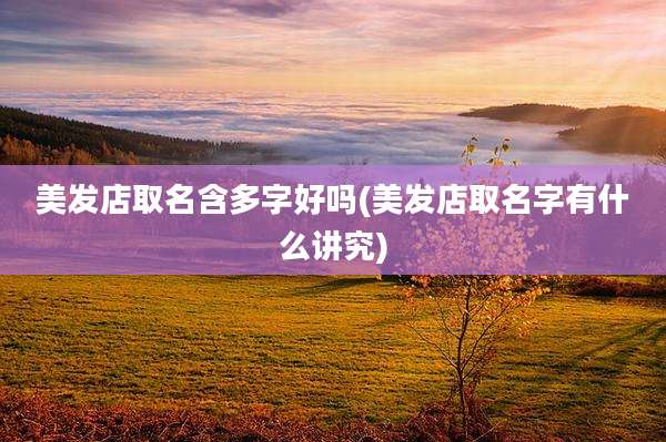 美发店取名含多字好吗(美发店取名字有什么讲究)
