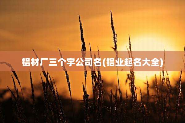 铝材厂三个字公司名(铝业起名大全)
