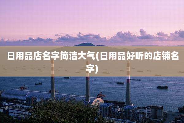 日用品店名字简洁大气(日用品好听的店铺名字)