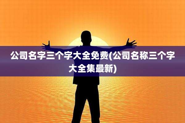 公司名字三个字大全免费(公司名称三个字大全集最新)