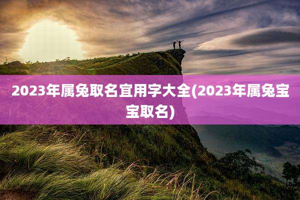 2023年属兔取名宜用字大全(2023年属兔宝宝取名)