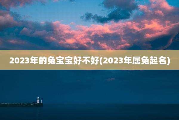 2023年的兔宝宝好不好(2023年属兔起名)