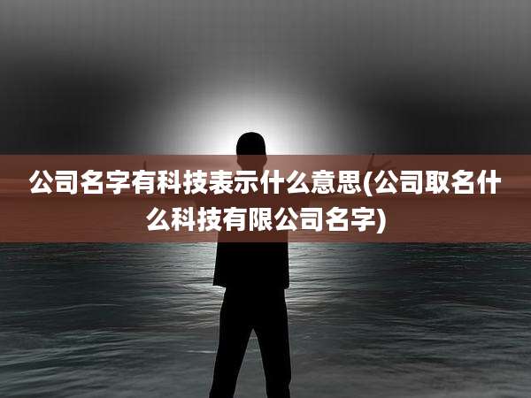 公司名字有科技表示什么意思(公司取名什么科技有限公司名字)