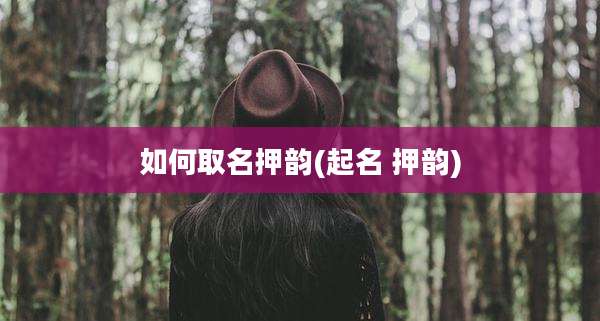 如何取名押韵(起名 押韵)