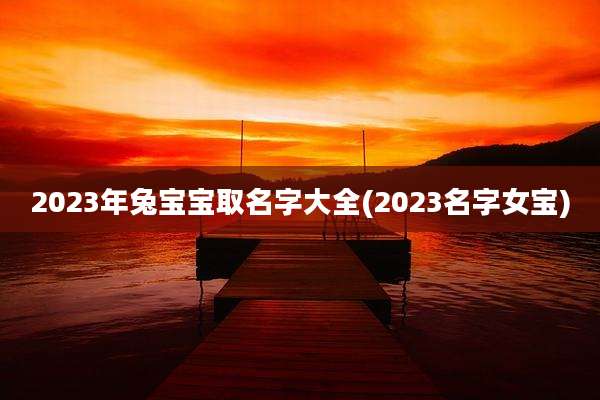 2023年兔宝宝取名字大全(2023名字女宝)