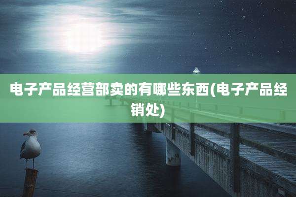 电子产品经营部卖的有哪些东西(电子产品经销处)