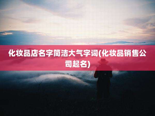 化妆品店名字简洁大气字词(化妆品销售公司起名)