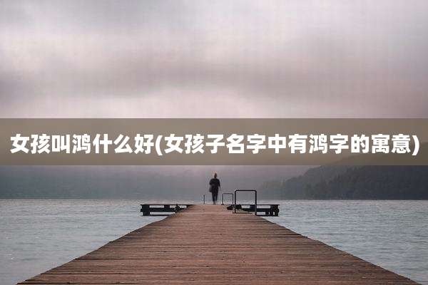 女孩叫鸿什么好(女孩子名字中有鸿字的寓意)