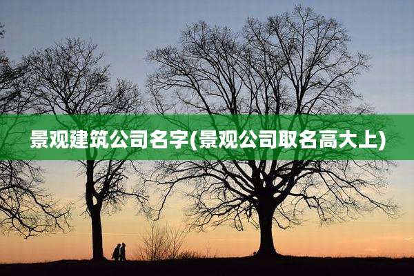 景观建筑公司名字(景观公司取名高大上)