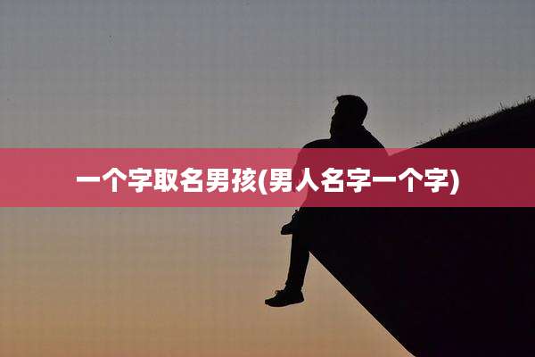 一个字取名男孩(男人名字一个字)