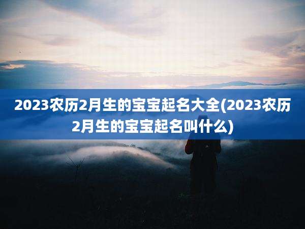 2023农历2月生的宝宝起名大全(2023农历2月生的宝宝起名叫什么)