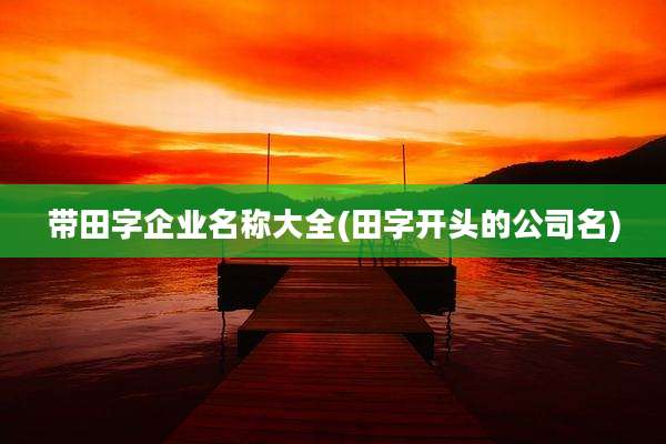 带田字企业名称大全(田字开头的公司名)