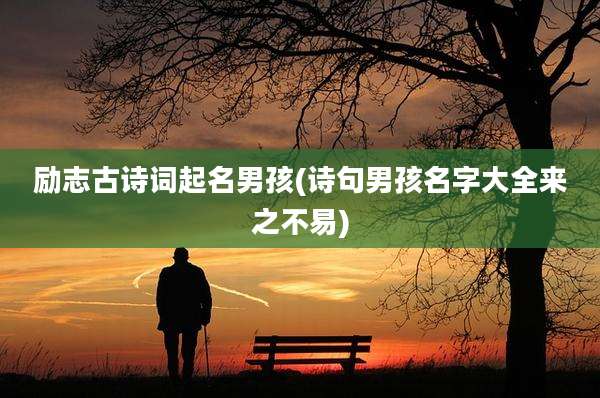 励志古诗词起名男孩(诗句男孩名字大全来之不易)