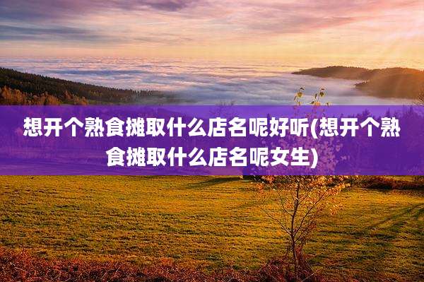 想开个熟食摊取什么店名呢好听(想开个熟食摊取什么店名呢女生)