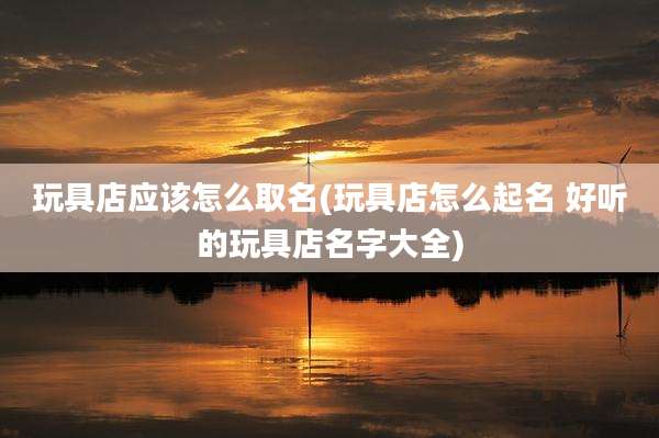 玩具店应该怎么取名(玩具店怎么起名 好听的玩具店名字大全)