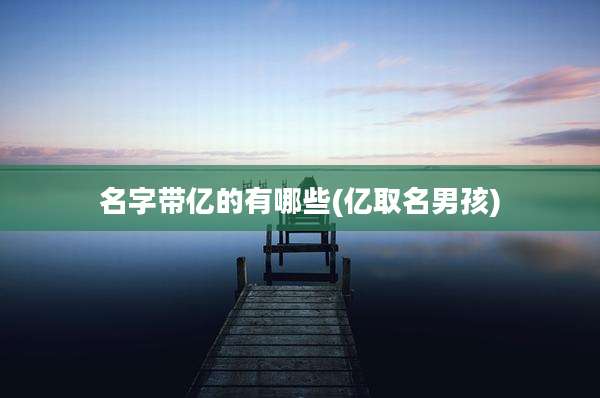 名字带亿的有哪些(亿取名男孩)