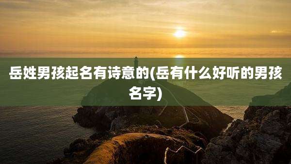 岳姓男孩起名有诗意的(岳有什么好听的男孩名字)
