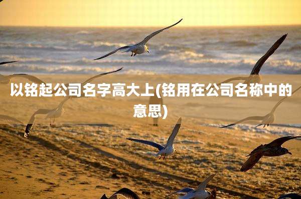 以铭起公司名字高大上(铭用在公司名称中的意思)