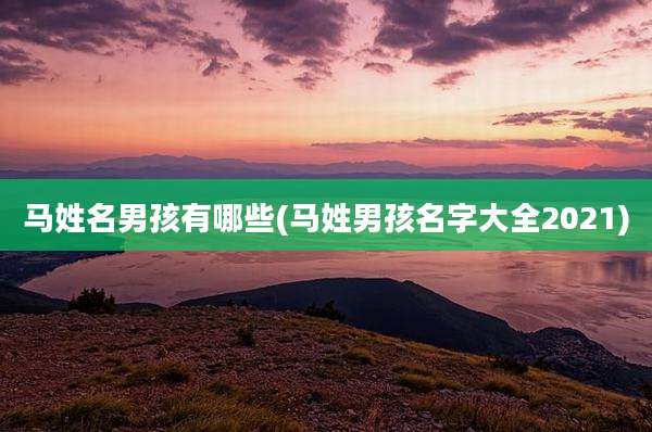 马姓名男孩有哪些(马姓男孩名字大全2021)