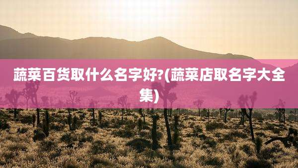 蔬菜百货取什么名字好?(蔬菜店取名字大全集)