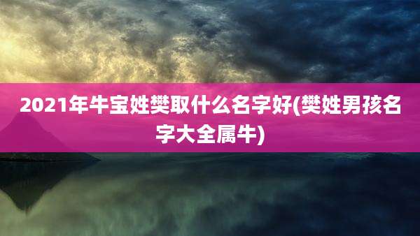 2021年牛宝姓樊取什么名字好(樊姓男孩名字大全属牛)