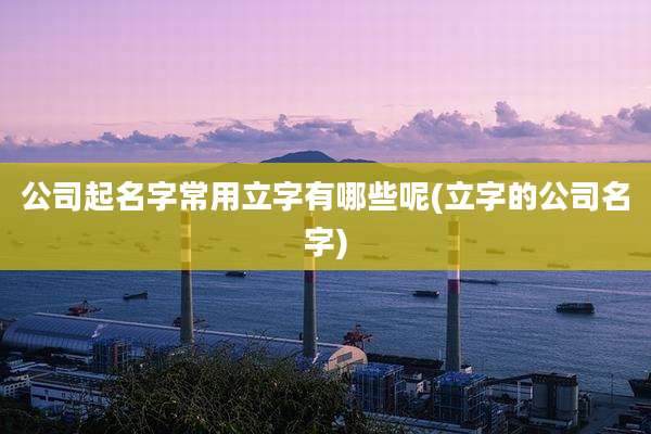 公司起名字常用立字有哪些呢(立字的公司名字)