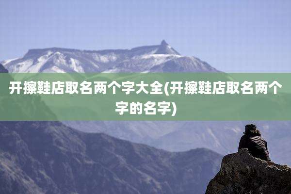 开擦鞋店取名两个字大全(开擦鞋店取名两个字的名字)