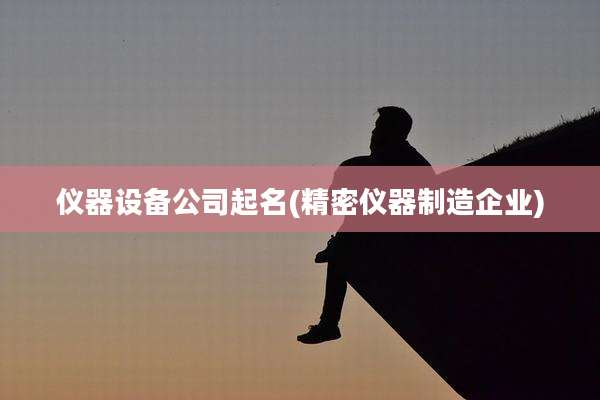 仪器设备公司起名(精密仪器制造企业)