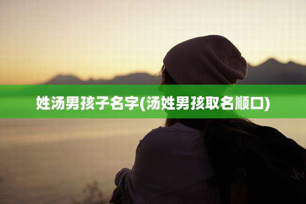 姓汤男孩子名字(汤姓男孩取名顺口)