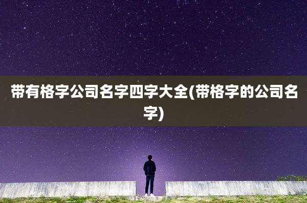 带有格字公司名字四字大全(带格字的公司名字)