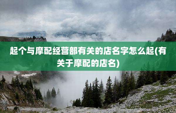 起个与摩配经营部有关的店名字怎么起(有关于摩配的店名)