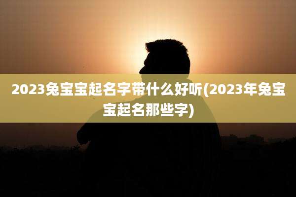 2023兔宝宝起名字带什么好听(2023年兔宝宝起名那些字)