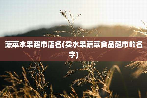 蔬菜水果超市店名(卖水果蔬菜食品超市的名字)