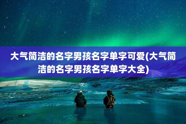 大气简洁的名字男孩名字单字可爱(大气简洁的名字男孩名字单字大全)